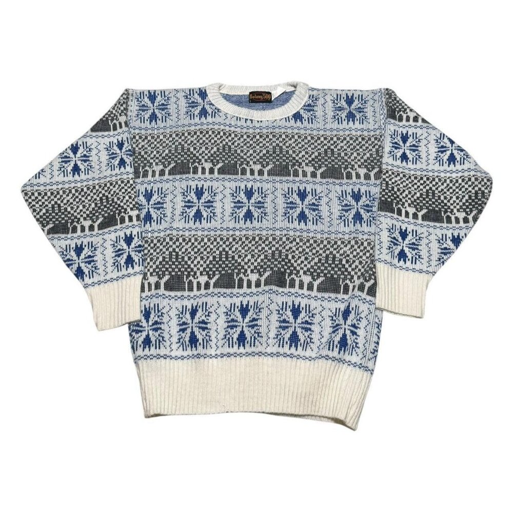 Vintage 80s Botany 500 Christmas Multicolor‎ Sweater Adult Medium